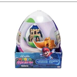 The Super Mario Galaxy Movie Yoshi Egg Playset 1.5" and Fire Mario Action Figure